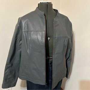 Redoute grey leather jacket size 20w / XL